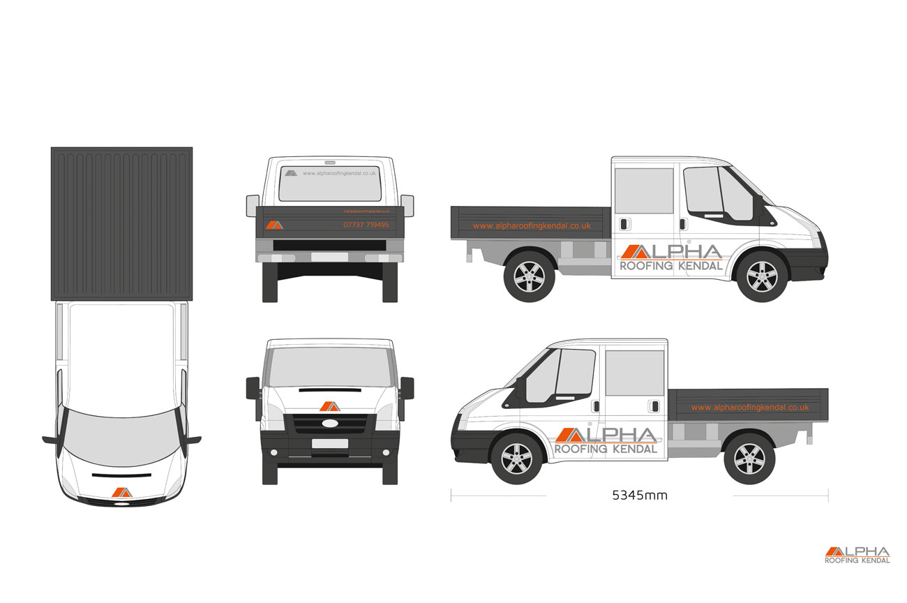 Alpha roofing kendal's vehicle livery design