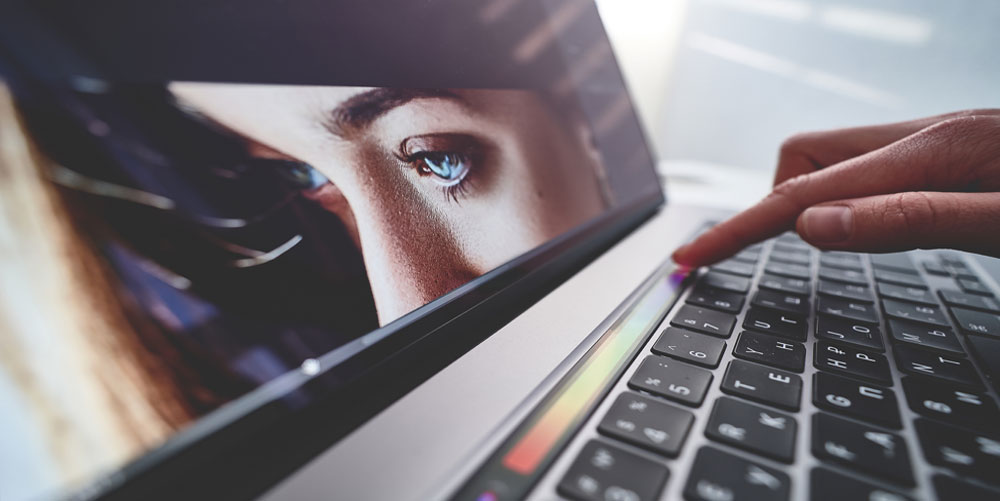  A digital image being editing on a laptop