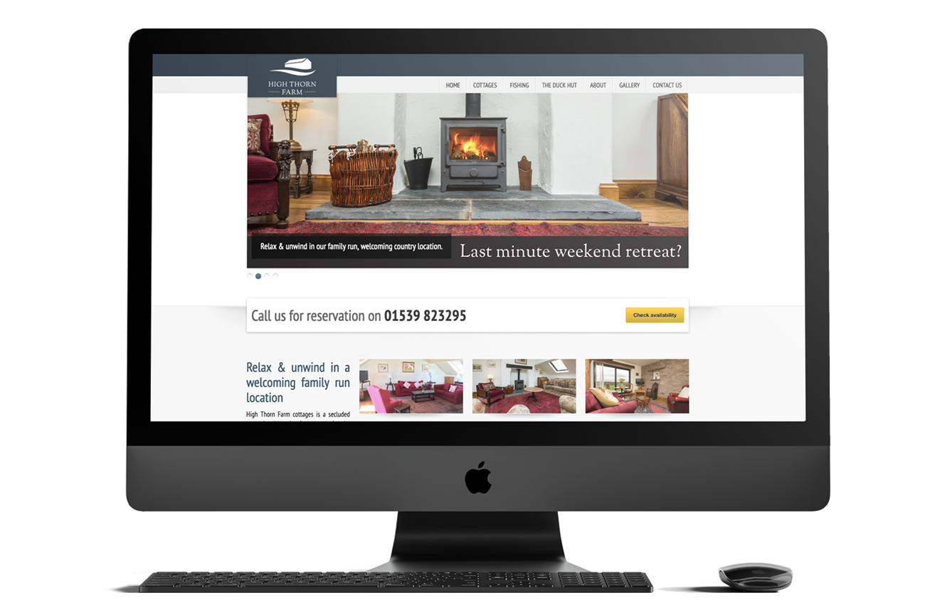 www.highthorn-farm.com displayed on a imac screen