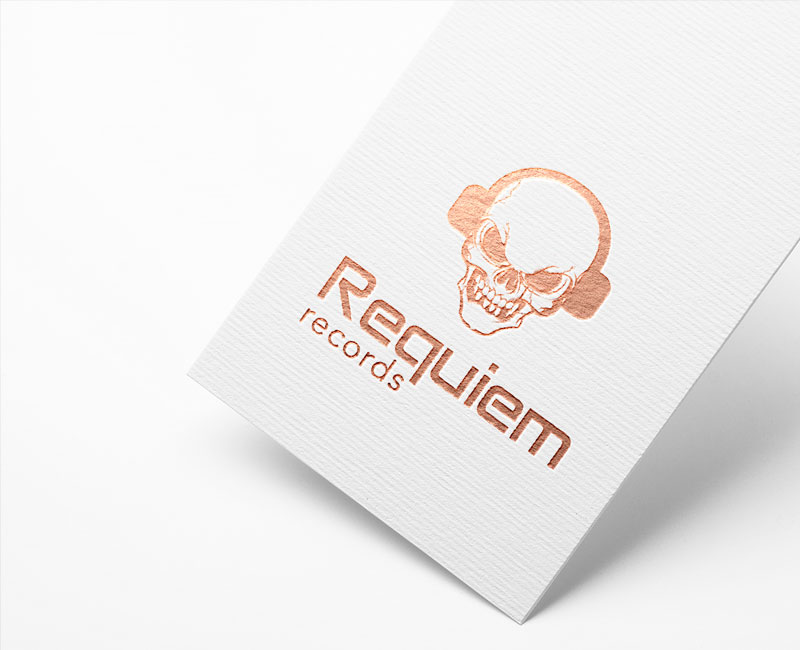 A Business card on a white background