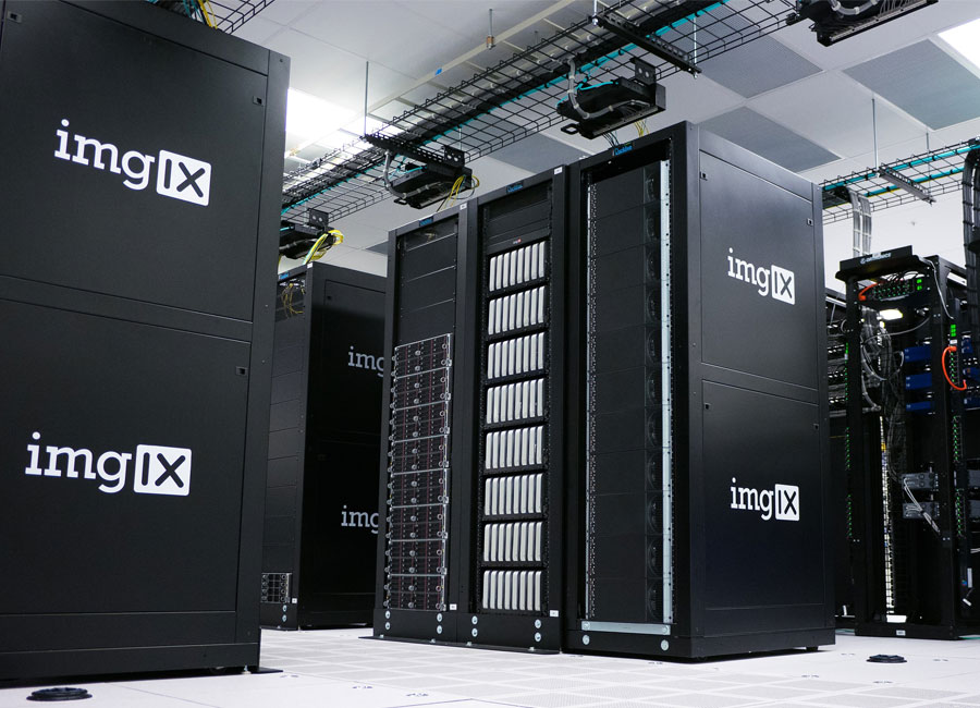 Rows of server banks