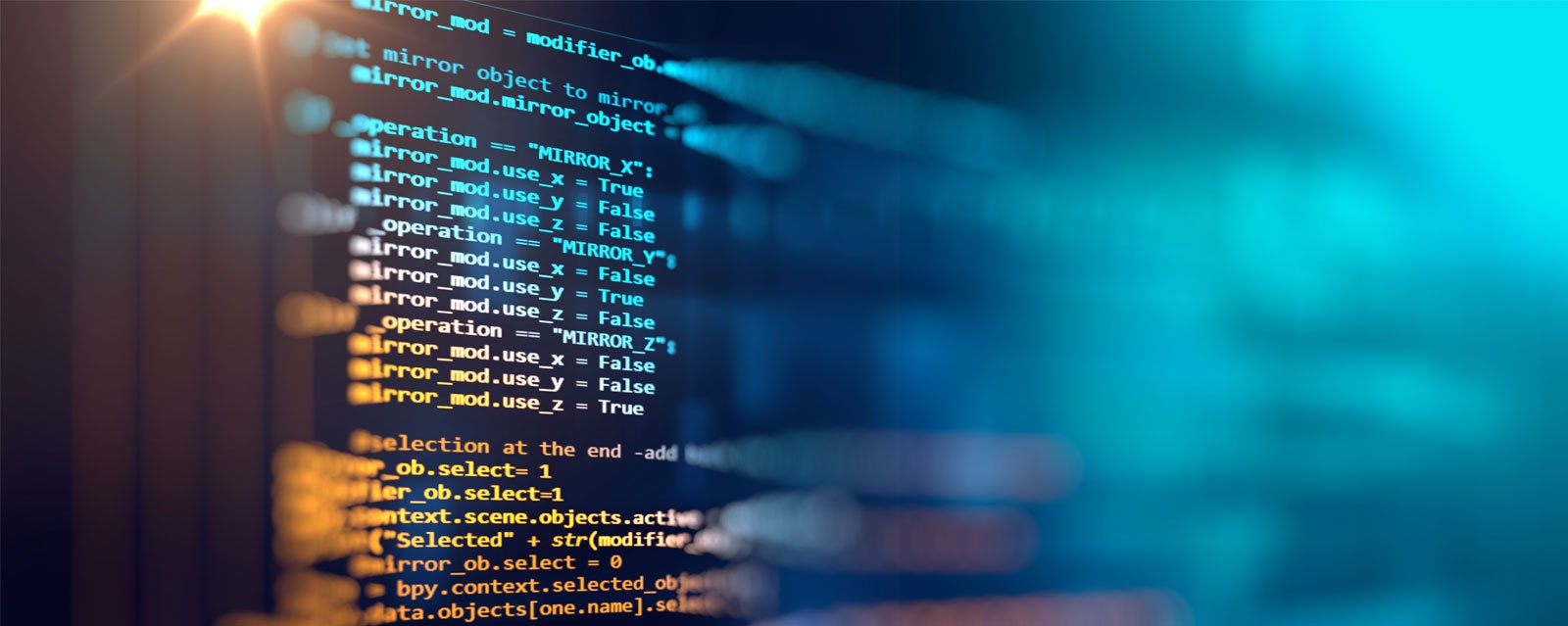 Lines of html code are displayed on a screen