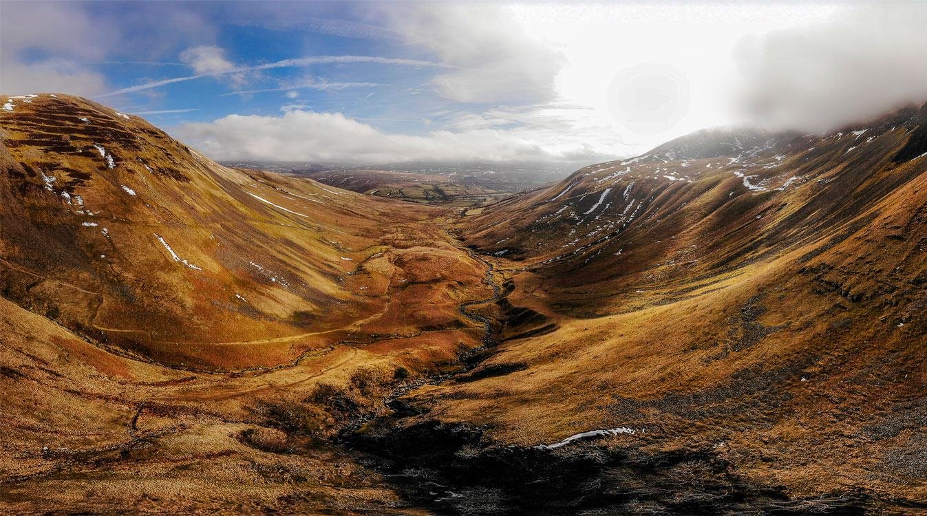 Autumn light on the fell at Cautley Spout